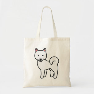 Illustration von White Shiba Inu Cartoon Dog Tragetasche