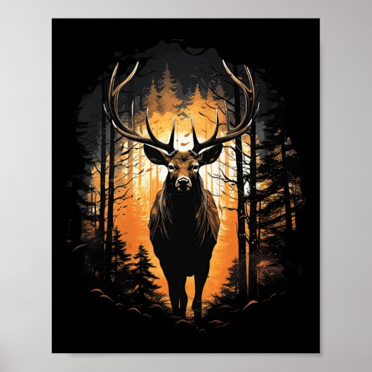 Illustration von Wildtieren der Waldtiere 1 Poster (Vorne)