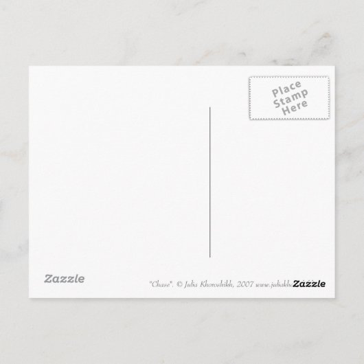 Illustration von Wölfen mit Pferderücken, Chase Postkarte (Rückseite)