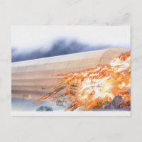 Illustration von Zeppelin, die in Flammen ausgebro