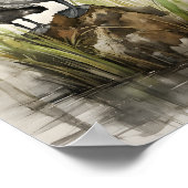 Illustration von zwei Pelikanen Poster (Ecke)