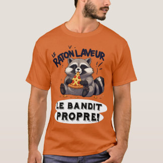 Illustration Waschbär Humor Der saubere Bandit T-Shirt