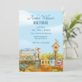 Illustration Watercolor Gardener Einladung (Stehend Vorderseite)