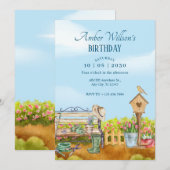 Illustration Watercolor Gardener Einladung (Vorne/Hinten)