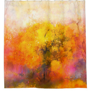 Illustration weiche bunten Herbstwald. Abstrakt Duschvorhang