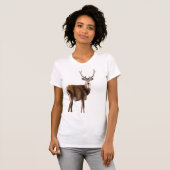 Illustration Wildtiere niedlich Cerf retro Deer Lo T-Shirt (Vorne ganz)