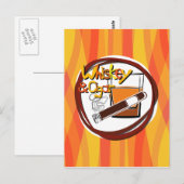 Illustration Wiskey und Cigar Postkarte (Vorne/Hinten)