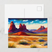 Illustration Wüste Landschaft Postkarte (Vorne/Hinten)