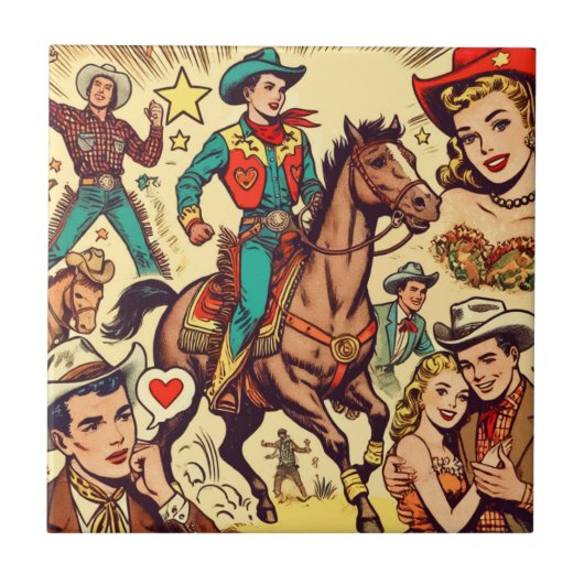 Illustration zu Comicen für Vintage Länder Fliese (Vorderseite)