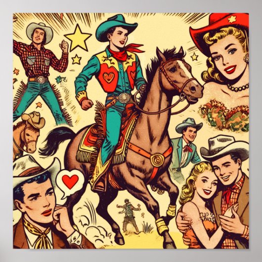 Illustration zu Comicen für Vintage Länder Poster (Vorne)