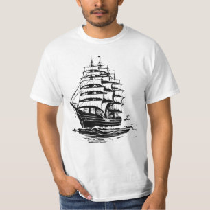 Illustration zum alten Schiff T-Shirt