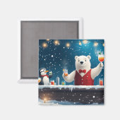 Illustration zum Barkeeper des Eisbären Magnet (Vorderseite/Rückseite)
