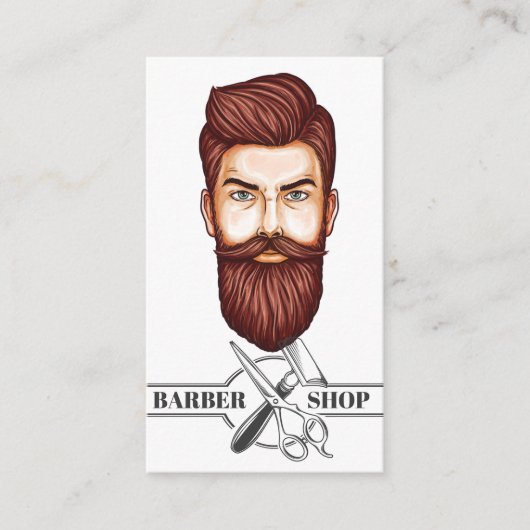 Illustration zum beruflichen Friseur Visitenkarte (Vorderseite)