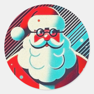 Illustration zum bezaubernden Weihnachtsmann Runder Aufkleber