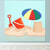 Illustration zum Bucket and Spade Beach Leinwanddruck (Insitu (Holzboden))