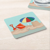 Illustration zum Bucket and Spade Beach Rechteckiger Pappuntersetzer (angewinkelt)