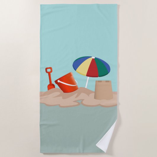 Illustration zum Bucket and Spade Beach Strandtuch (Vorderseite)