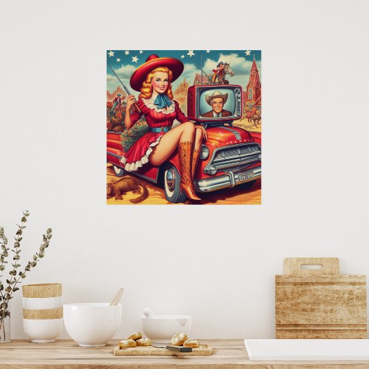 Illustration zum Button Vintager Länder Poster (Küche)