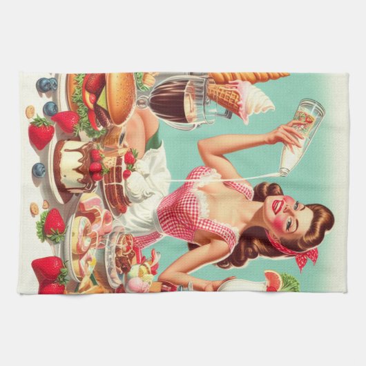 Illustration zum Button Vintager Lebensmittel Geschirrtuch (Horizontal)