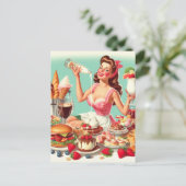 Illustration zum Button Vintager Lebensmittel Postkarte (Stehend Vorderseite)