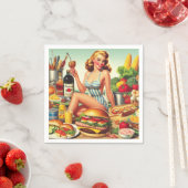 Illustration zum Button Vintager Lebensmittel Serviette (Beispiel)