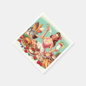 Illustration zum Button Vintager Lebensmittel Serviette (Ecke)