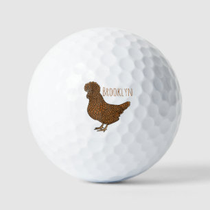 Illustration zum Cartoon von Chamois-Hühnchen Golfball
