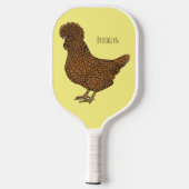 Illustration zum Cartoon von Chamois-Hühnchen Pickleball Schläger (Rückseite)