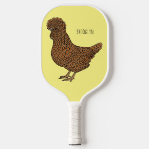 Illustration zum Cartoon von Chamois-Hühnchen Pickleball Schläger
