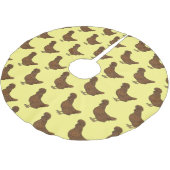 Illustration zum Cartoon von Chamois-Hühnchen Polyester Weihnachtsbaumdecke (Schrägansicht)