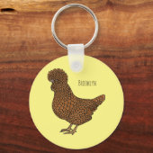 Illustration zum Cartoon von Chamois-Hühnchen Schlüsselanhänger (Vorderseite)