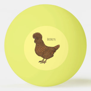 Illustration zum Cartoon von Chamois-Hühnchen Tischtennisball