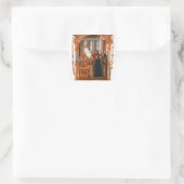 Illustration zum Chorsingen Quadratischer Aufkleber (Tasche)