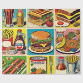 Illustration zum Comic Vintager Lebensmittel Geschenkpapier (Flach)