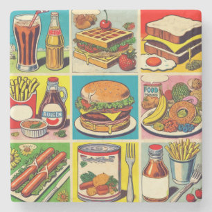 Illustration zum Comic Vintager Lebensmittel Steinuntersetzer