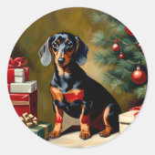 Illustration zum Dackel Runder Aufkleber (Vorderseite)