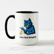 Illustration zum Debuggen von Funny Cat Rubber Duc