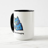Illustration zum Debuggen von Funny Cat Rubber Duc Tasse (Vorderseite Links)