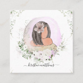 Illustration zum Design der Aquarellhaare Quadratische Visitenkarte