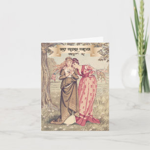 Illustration zum Galentine's Day im viktorianische Karte