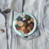 Illustration zum Internationalen Frauentag farbenf Button (Beispiel)