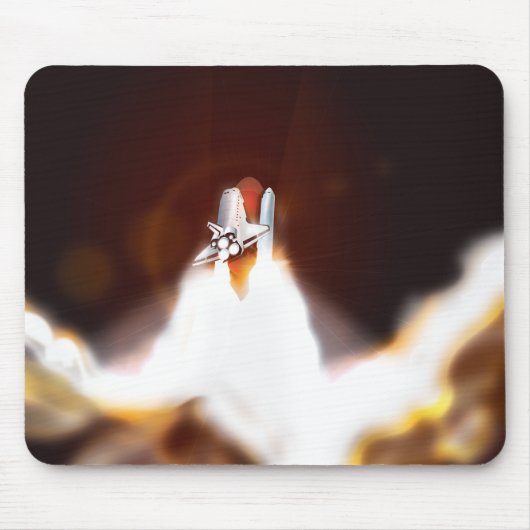 Illustration zum nächtlichen Start von Space Shutt Mousepad (Vorne)