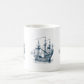 Illustration zum Navy-Blue-Wind-Segeln von Wassers Kaffeetasse (Mittel)