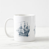 Illustration zum Navy-Blue-Wind-Segeln von Wassers Kaffeetasse (Links)