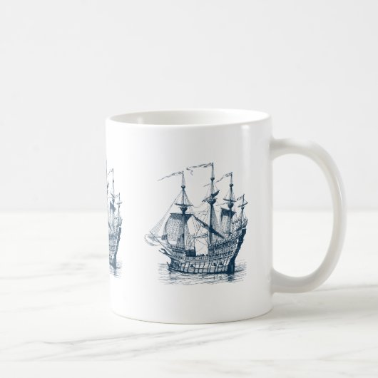 Illustration zum Navy-Blue-Wind-Segeln von Wassers Kaffeetasse (Rechts)