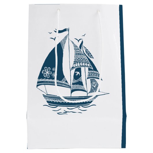 Illustration zum Navy-Blue-Wind-Segeln von Wassers Mittlere Geschenktüte (Rückseite)