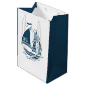 Illustration zum Navy-Blue-Wind-Segeln von Wassers Mittlere Geschenktüte (Rückseite Schrägansicht)