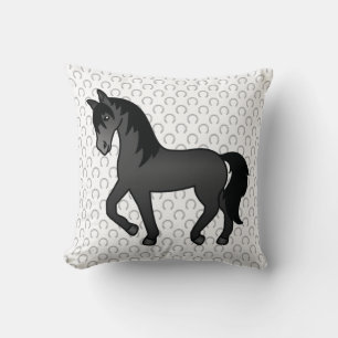 Illustration zum Niedlichen Cartoon von Black Trot Kissen