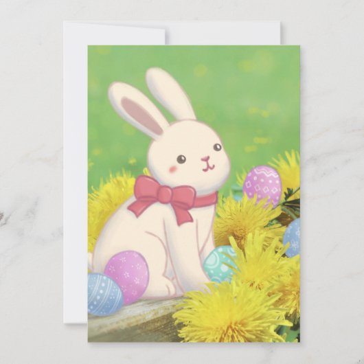 Illustration zum Osterhasen, Ostereier und Blume Einladung (Vorderseite)