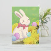 Illustration zum Osterhasen, Ostereier und Blume Einladung (Stehend Vorderseite)